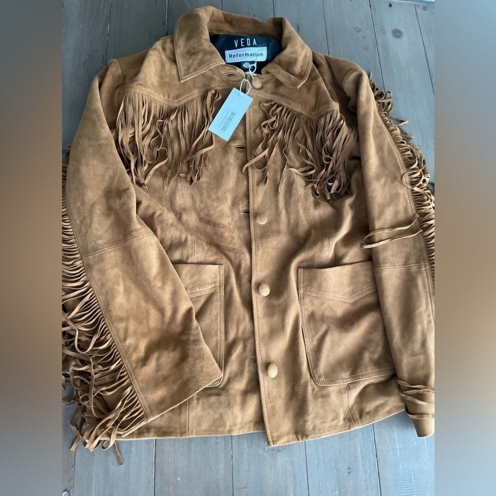 CURRENT SEASON Reformation X Veda Houston suede jacket NWT - Picture 2 of 8